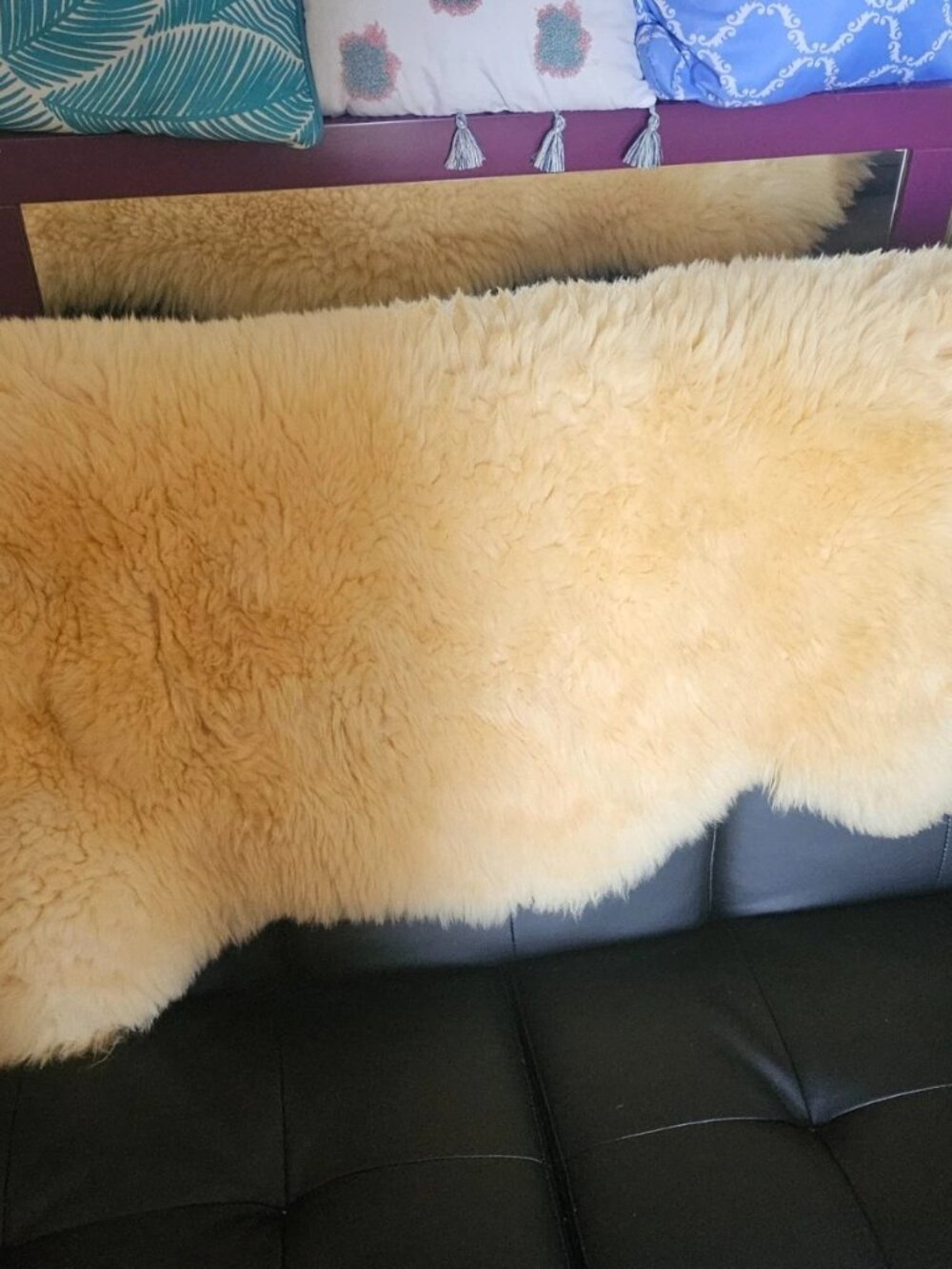 Real Fur Rug Sheepskin Genuine Leather Area Rug Handmade Soft Home Decor Rug - Picture 8 of 12